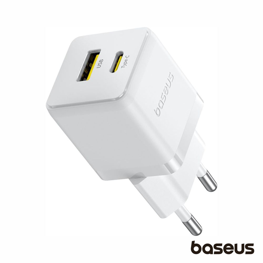 Alimentador USB-A/USB-C PD 30W 5/20V Fast charge - Branco