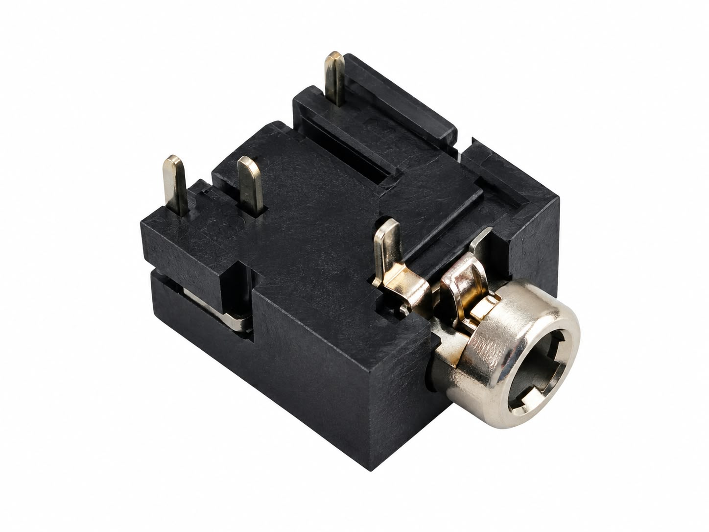 Ficha Jack 3.5mm Fêmea P/Chassis Niquelado Stereo