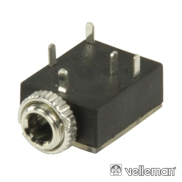 Ficha Jack 3.5mm Fêmea P/Chassis Niquelado Stereo Com Rosca